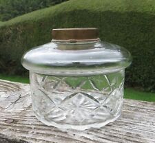 Antique  Cut Glass Oil Lamp Drop in Font/Fount  - Duplex Screw Collar