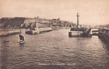 POSTCARD - YORKSHIRE - WHITBY - HARBOUR - ENTRANCE - VALENTINES CARBOTYPE