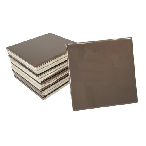 Brown ceramic tile inch - ceramic,