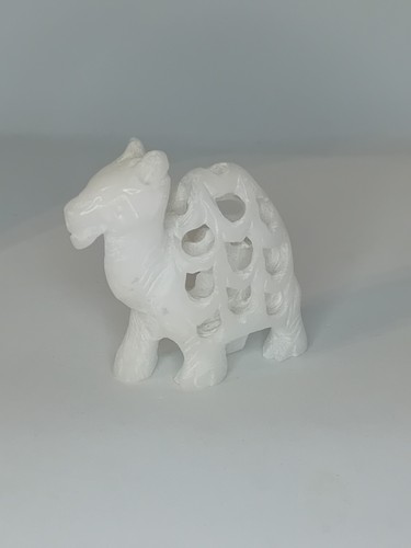 Small white soapstone carved - small,