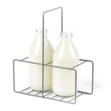 2 Milk Bottle Holder Tidy Crate Rack Carry Carrier Doorstep Store Jug Caddy Pint