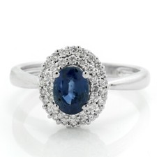 Sapphire Diamond Ring 18K