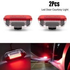 2Pcs LED Door Panel Courtesy Warn Light White+Red For VW-Series Skoda/Seat/Macan