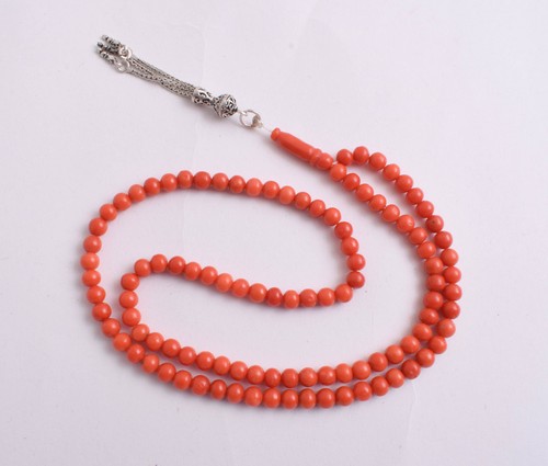 Vintage red coral - coral, beads