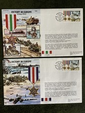 2 RAF Covers - Victory in Europe VE Day WW2 - Italy Star & France/Germany Star