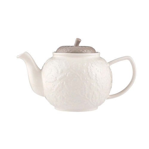 Stoneware teapot embossed - teapot,