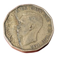 1944 Threepence  Large Error