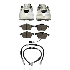 For VW Passat B3 B4 Front Brake Calipers Pads and 580mm Hoses Set 1993-1996