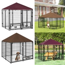 Outside Dog Kennel House Metal Dog Cage Pet Run Fence Dog House Puppy Play Pen