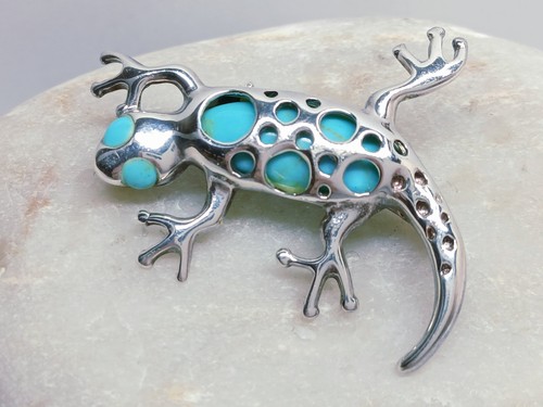 Sterling silver 925 lizard - silver,