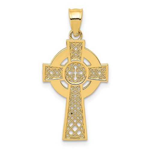 14k yellow gold - 14k, cross