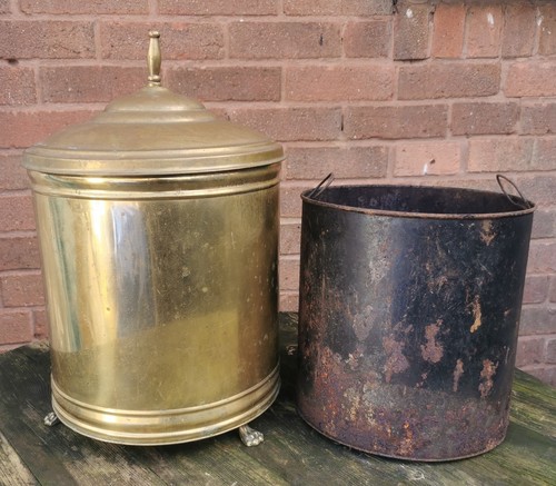 Antique vintage brass coal - vintage,