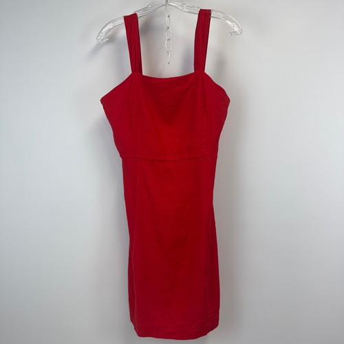 Halston womens red linen blend - linen,