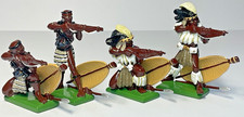 Britains Zulu Warrior Set Of Four Firing Figures Metal 54mm Rorkes Drift #00146