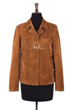 Ladies Real Leather Tan Suede
