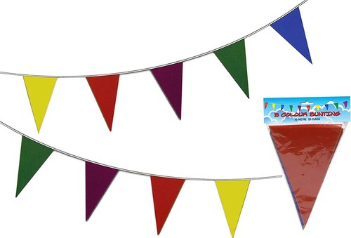 10m different colour bunting - 10m,