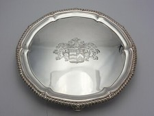PAUL STORR Spectacular ARMORIAL SILVER SALVER London 1813 GEORGIAN ANTIQUE TRAY 