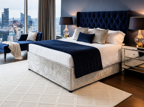 Luxury crushed velvet divan - crushed,