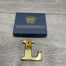 Stuart Houghton Brass 'L' Paperweight Boxed