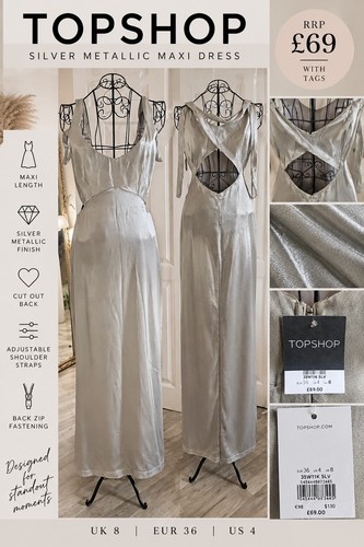 Topshop silver metallic - silver, maxi