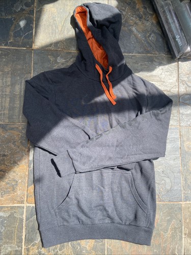 Dark grey hoodie - dark, orange