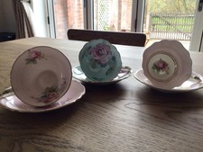 Paragon Double Warrant Tea Cups And Saucers Set Of Three