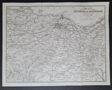 Antique 1848 map - Environs of