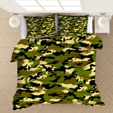 Camouflage Army Combat Quilt Duvet Cover Bedding Set Single Double King Size UK