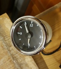 Custom 52mm 12v VDO vision illuminated clock w chrome bezel & remote adjustment