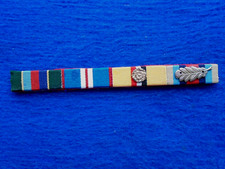VOLUNTEER R.S., GOLDEN J, IRAQ, AFGHAN MEDAL RIBBON BAR + ROSETTE & OAK LEAF