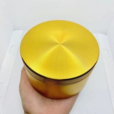LARGE & WIDE GRINDER 100 mm 4 Part Extra Large Big Metal Herb Crusher Gold (UK)