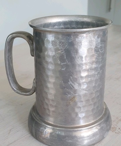Vintage pewter tankard with - vintage,