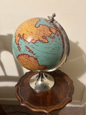 LARGE WORLD GLOBE ON CHROME