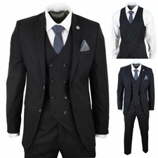 Pinstripe Mens Suits 3 Piece