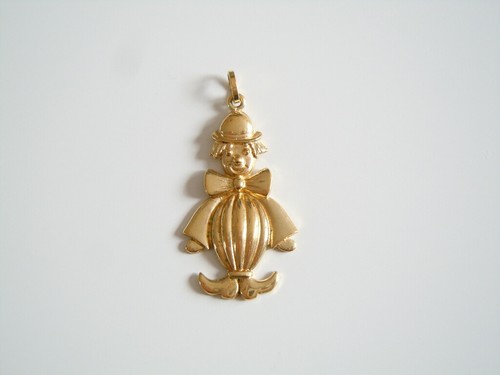 Clown pendant double gold - clown,