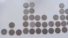 British six pence coins - british,