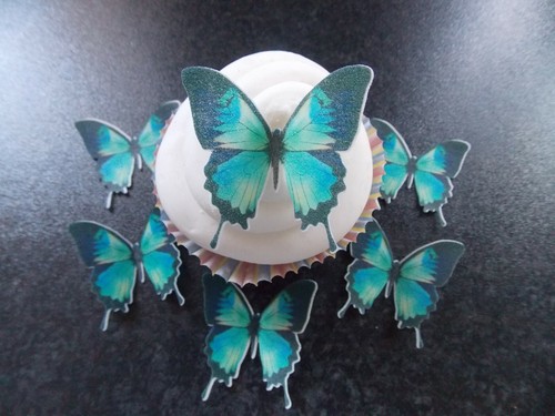 Precut teal butterflies - teal,