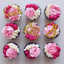 Personalised Glitter Birthday Cake Topper Custom Name Cupcake Decoration Topper