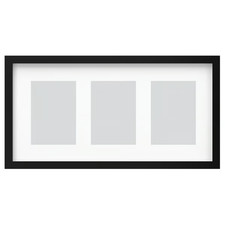 IKEA Photo Frame Collage 3 Picture Multi Frame Wall Mount Black/White 55x28 cm