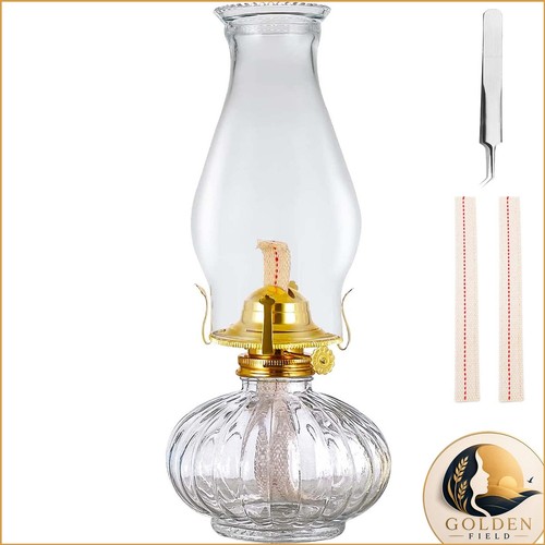 Large rustic kerosene oil lamp - oil,