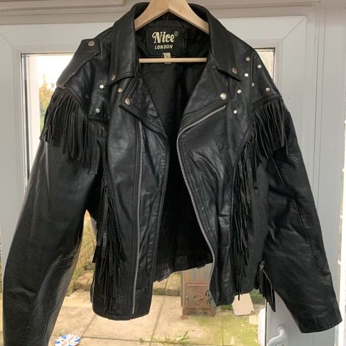 Vintage leather biker - , jacket