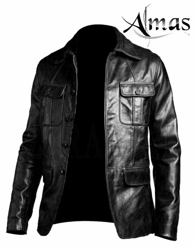 Men leather jacket sheepskin - jacket,