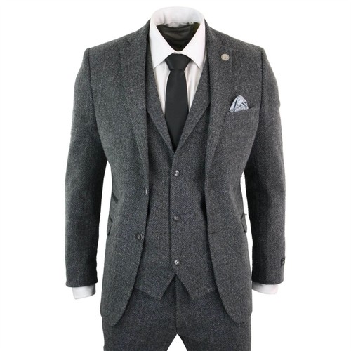 Mens grey black - mens, tweed