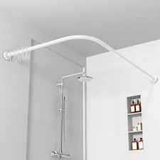 White shower curtain - shower,