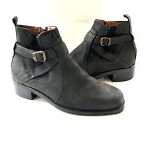 Russell & Bromley Mens Black Biker Mens Leather Buckle Up Boots Uk 10/10.5