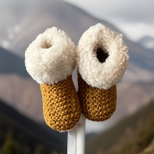 Hand knitted with - hand, love