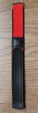 20mm SPORTS NYLON RED FABRIC ADJUSTABLE WATCH STRAP HOOK & LOOP NOS.