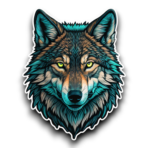 Beautiful blue wolf face - beautiful, vinyl