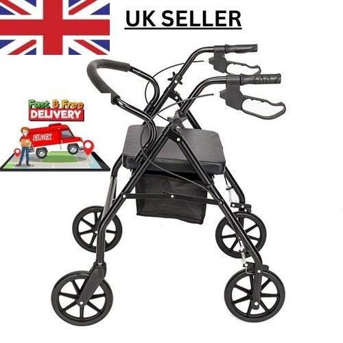Steel walker with wheels black - walker,