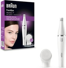 Braun FaceSpa Face Epilator for Women, Hair Removal with Facial Cleansing Brush